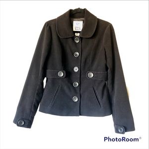 Full Tilt Peacoat Jacket Coat Black Size M with Collar